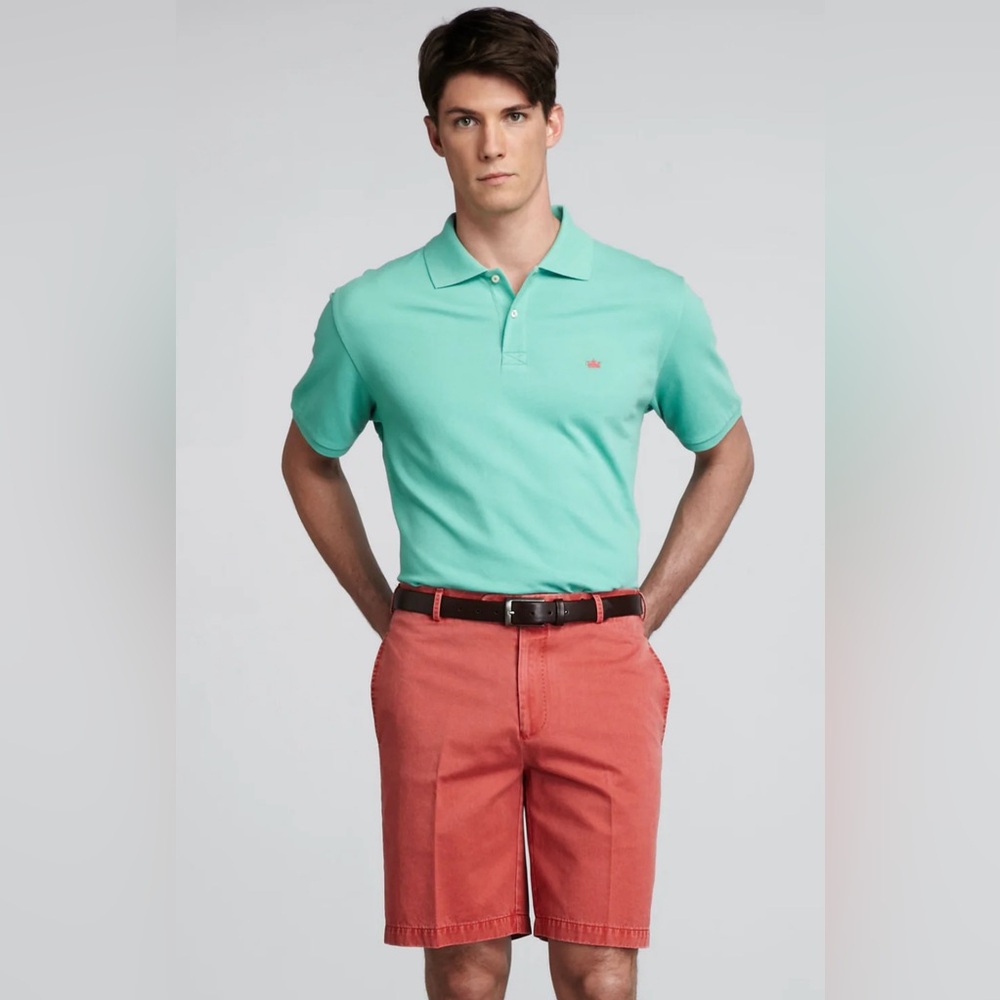 Peter Millar Winston Cotton Twill Shorts Sport Red Size 36